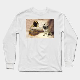 Pug Dog Grammaphone Long Sleeve T-Shirt